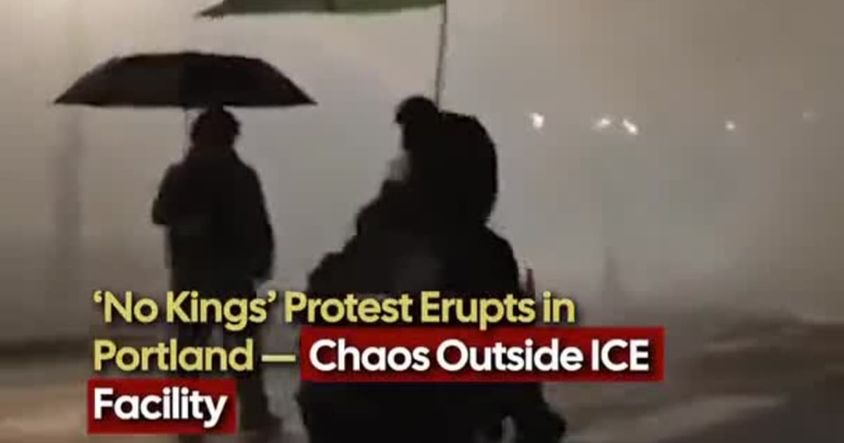 ‘No Kings’ Protest Erupts in Portland — Chaos Outside ICE Facility