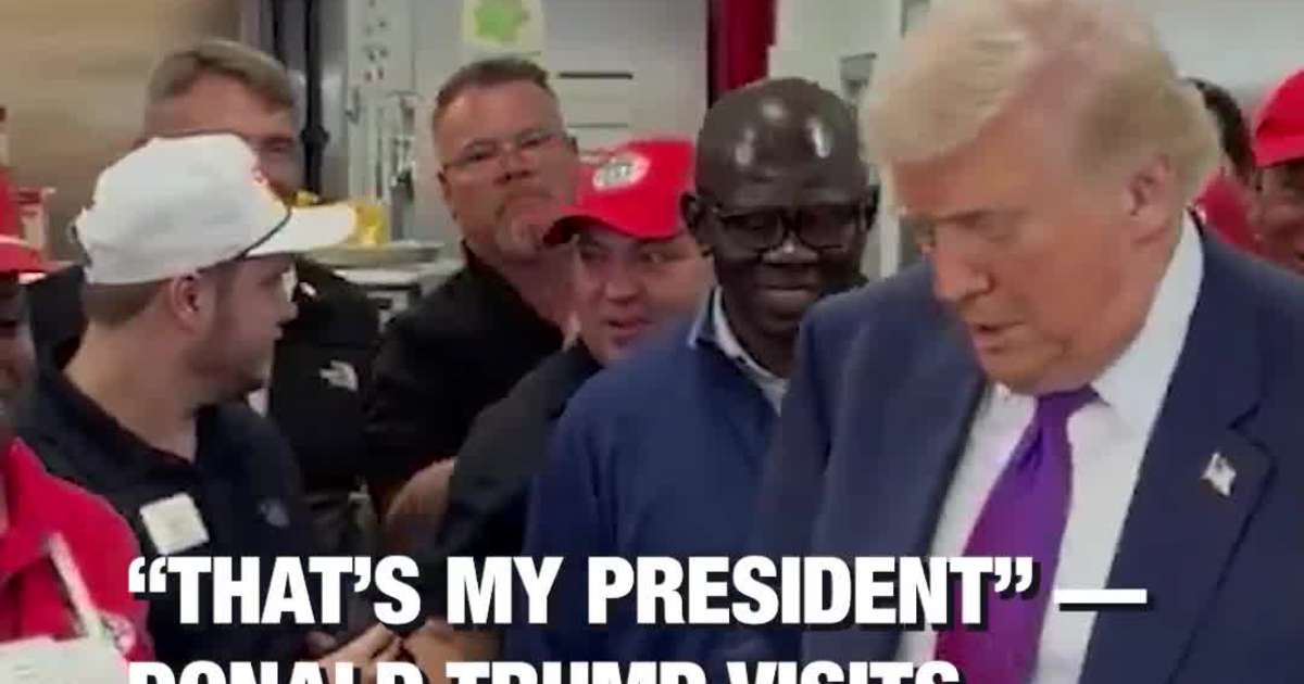 “That’s My President” — Donald Trump Visits Workers at The Varsity Ahead of Economy Speech