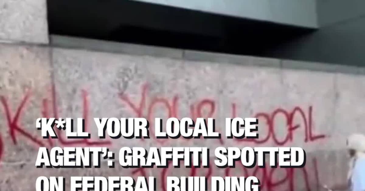 ‘K*ll Your Local ICE Agent’: Graffiti Spotted on Federal Building During LA ‘No Kings’ Protest