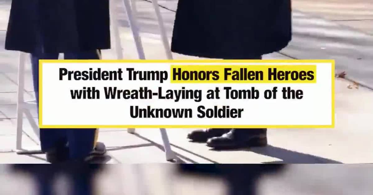 President Trump Honors Fallen Heroes with Wreath-Laying at Tomb of the Unknown Soldier