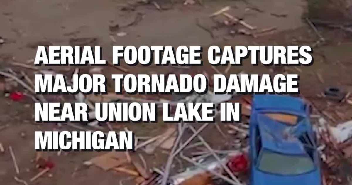 Aerial Footage Captures Major Tornado Damage Near Union Lake in Michigan