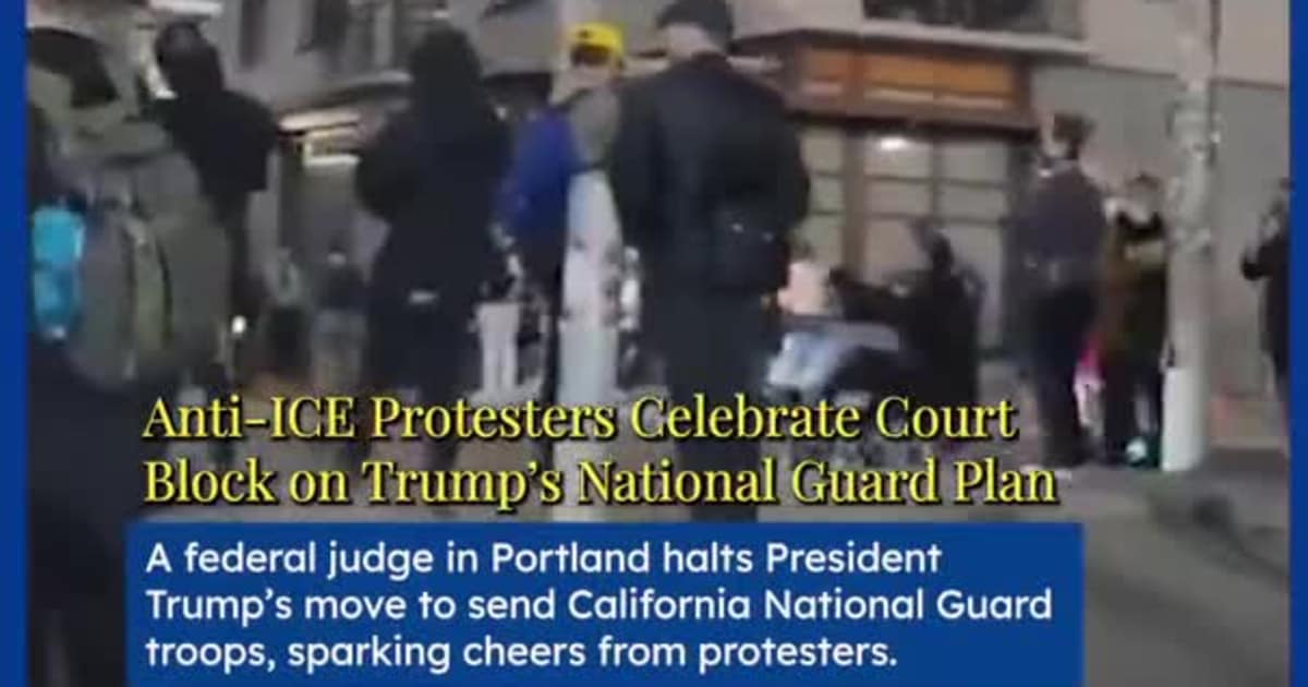 Anti-ICE Protesters Celebrate Court Block on Trump’s National Guard Plan