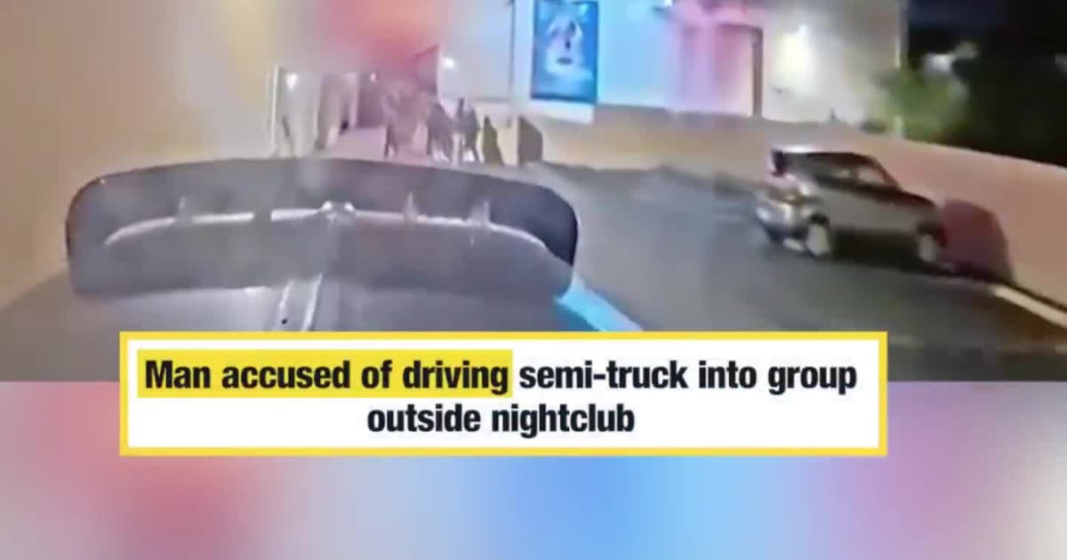 Man accused of driving semi-truck into group outside nightclub