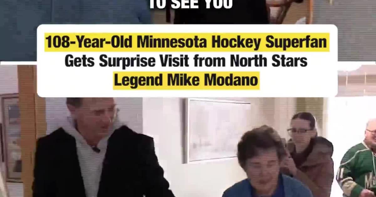 108-Year-Old Minnesota Hockey Superfan Gets Surprise Visit from North Stars Legend Mike Modano
