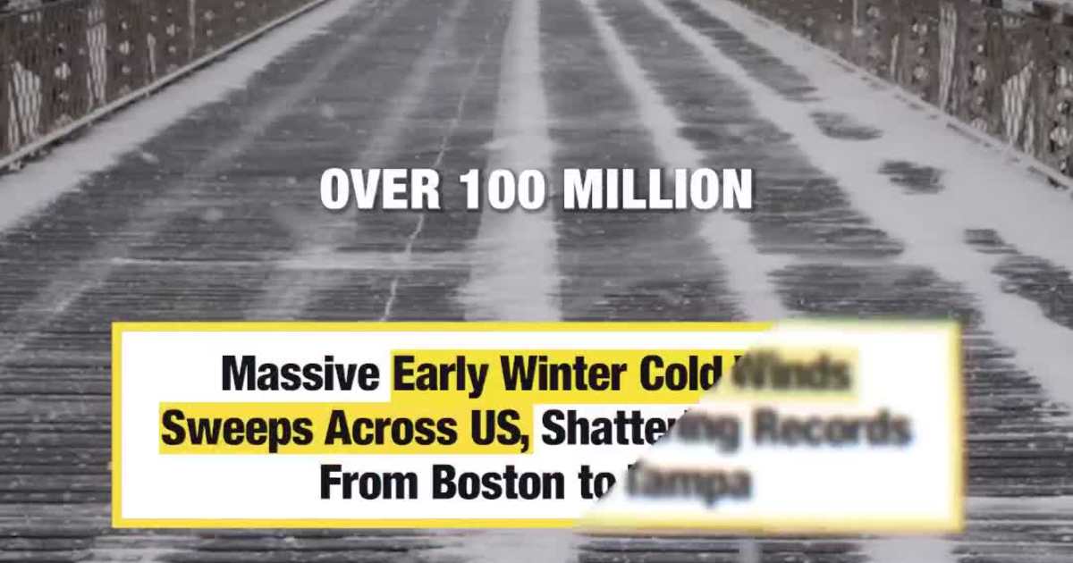 Massive Early Winter Cold Winds Sweeps Across US, Shattering Records From Boston to Tampa