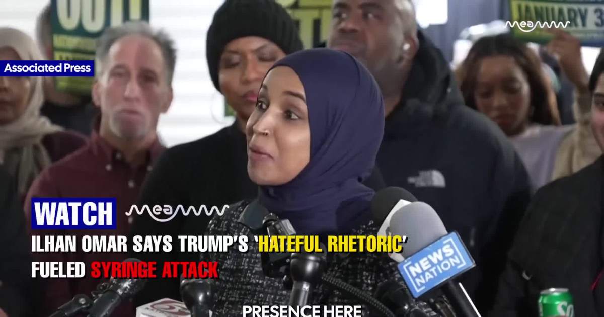 Ilhan Omar Blames Trump After Liquid Attack at Minneapolis Event