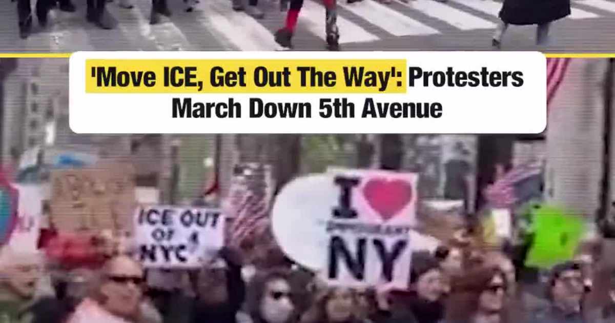 Protesters marched in Manhattan against United States Immigration and Customs Enforcement (ICE) and the Trump administration on Sunday, January 11.