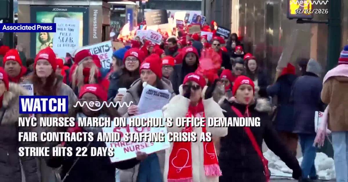 NYC Nurses March on Hochul's Office Demanding Fair Contracts Amid Staffing Crisis as Strike Hits 22 Days