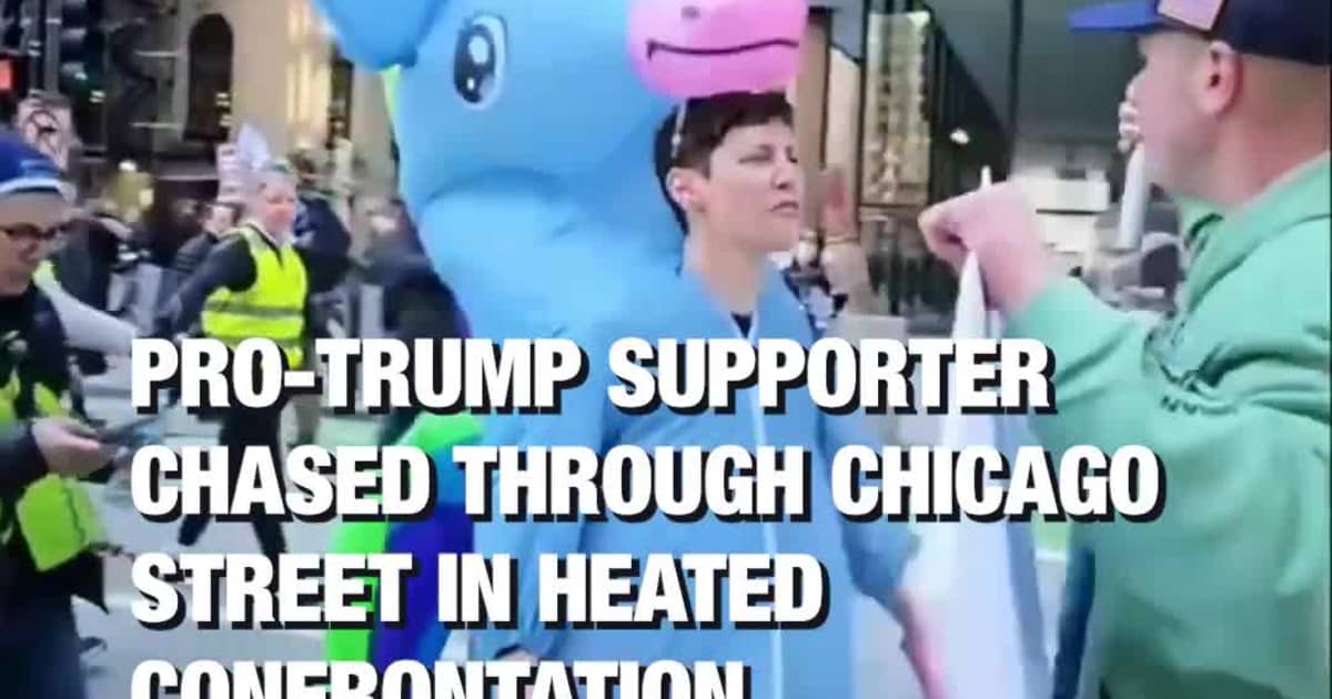 Pro-Trump Supporter Chased Through Chicago Street in Heated Confrontation