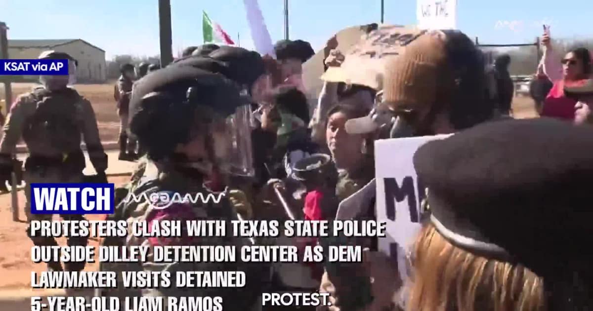 Protesters Clash With Texas Police as Rep. Joaquin Castro Visits 5-Year-Old Liam Ramos at ICE Facility
