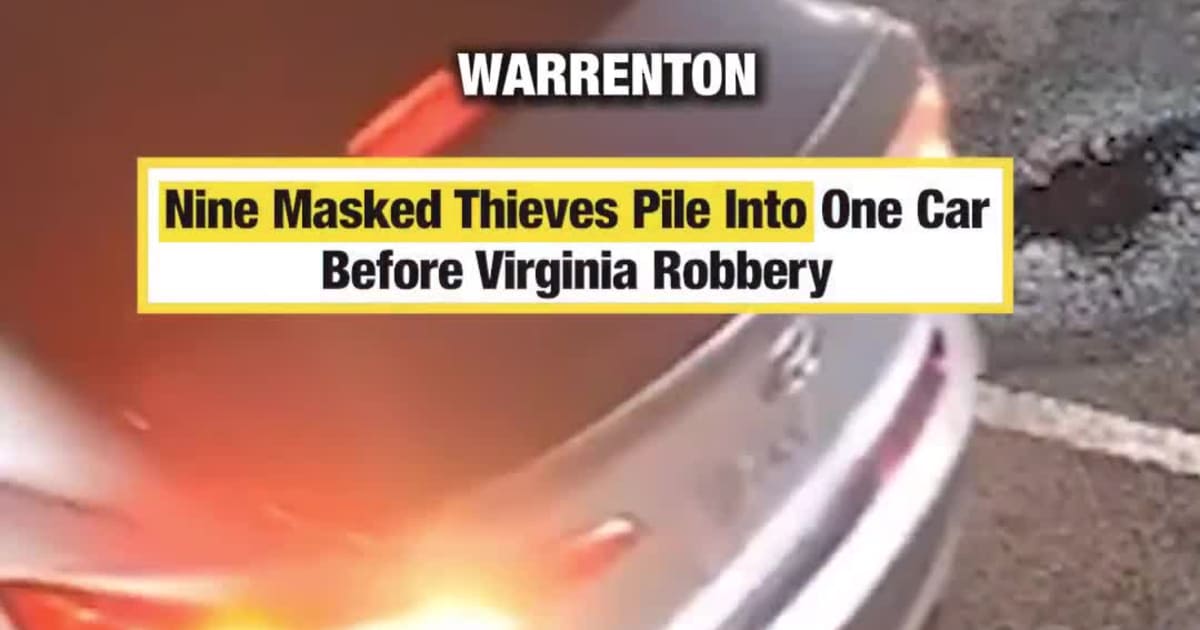 Nine Masked Thieves Pile Into One Car Before Virginia Robbery