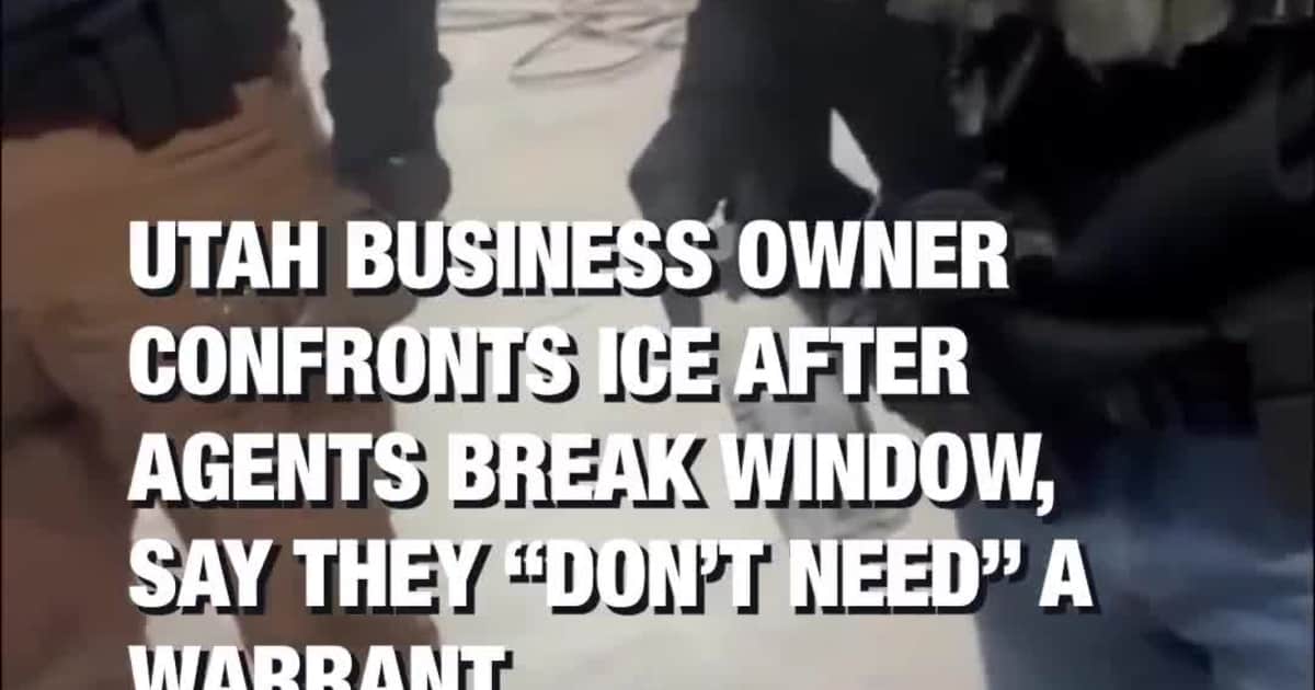 Utah Business Owner Confronts ICE After Agents Break Window, Say They “Don’t Need” a Warrant