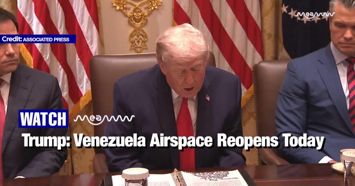 Trump: Venezuela Airspace Reopens Today