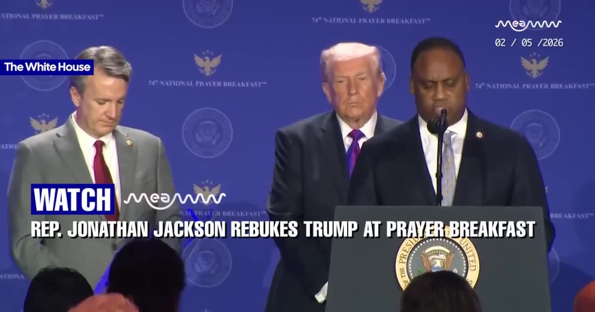 Rep. Jonathan Jackson Calls Out Trump at Prayer Breakfast in Stunning Moment