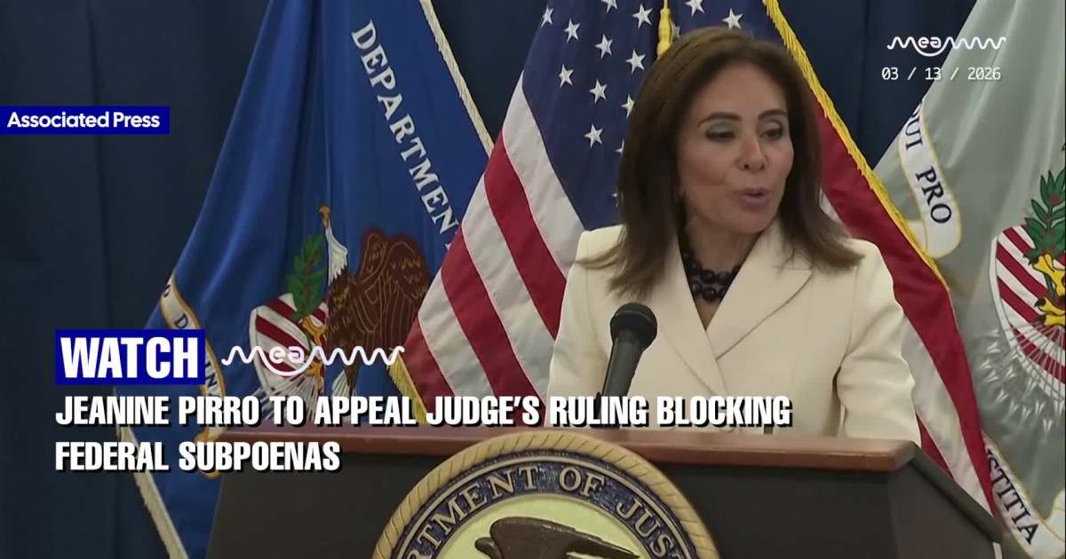 Jeanine Pirro to Appeal Judge’s Ruling Blocking Federal Subpoenas