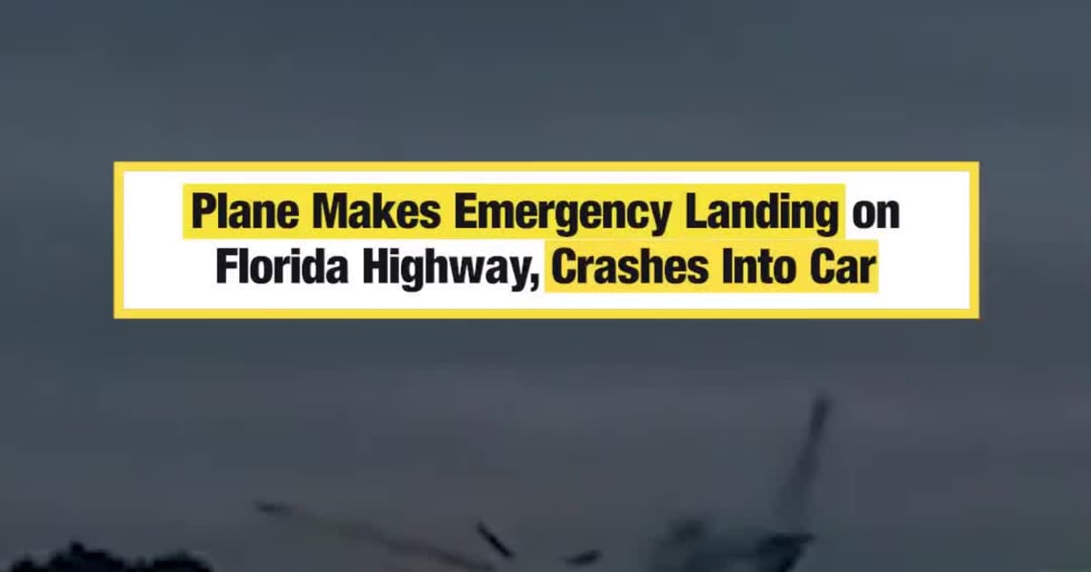 Plane Makes Emergency Landing on Florida Highway, Crashes Into Car