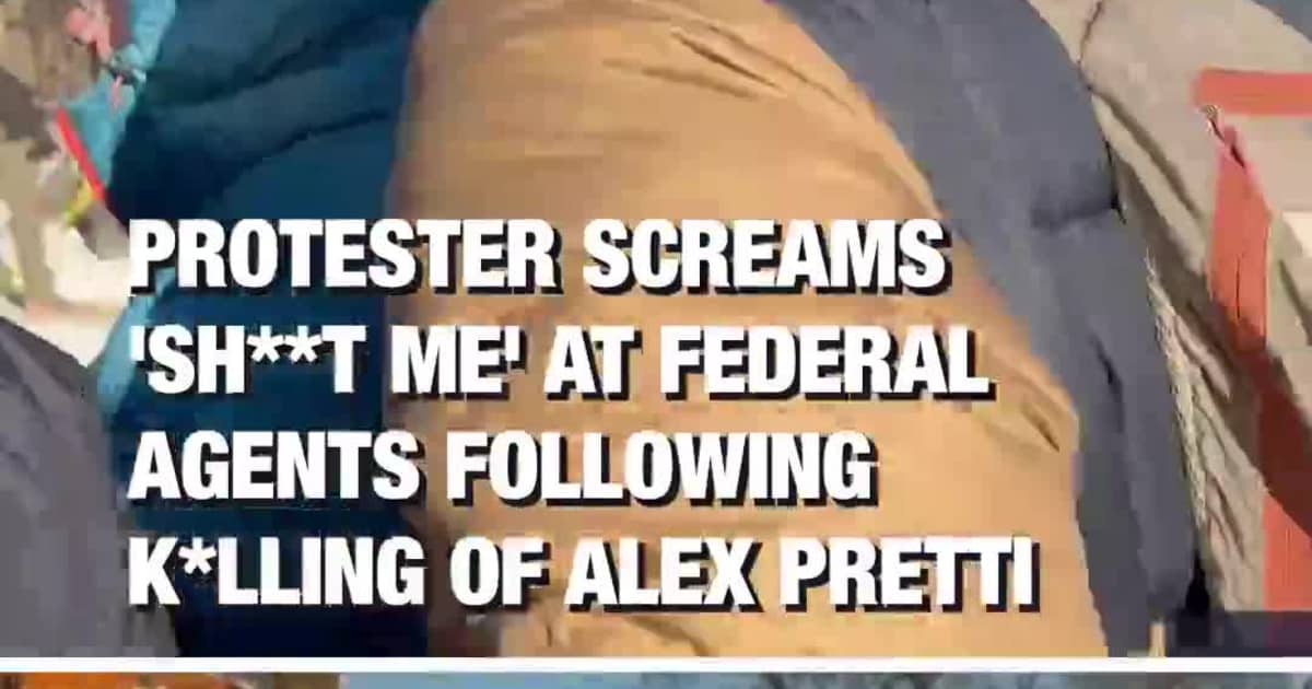 Protester Screams 'Shoot Me' at Federal Agents Following Killing of Alex Pretti