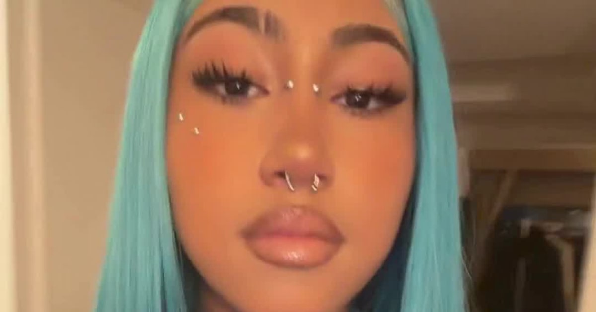 North West is Owning Her Grunge Style With Blue Hair and Faux Piercings