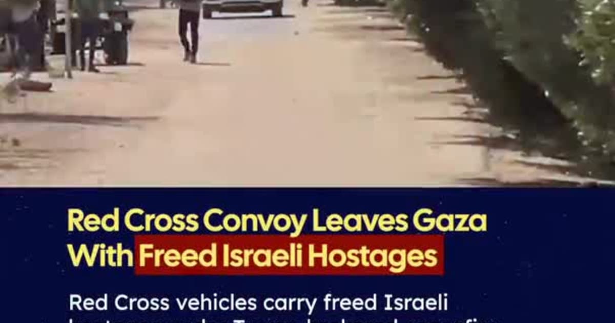 Red Cross Convoy Leaves Gaza With Freed Israeli Hostages