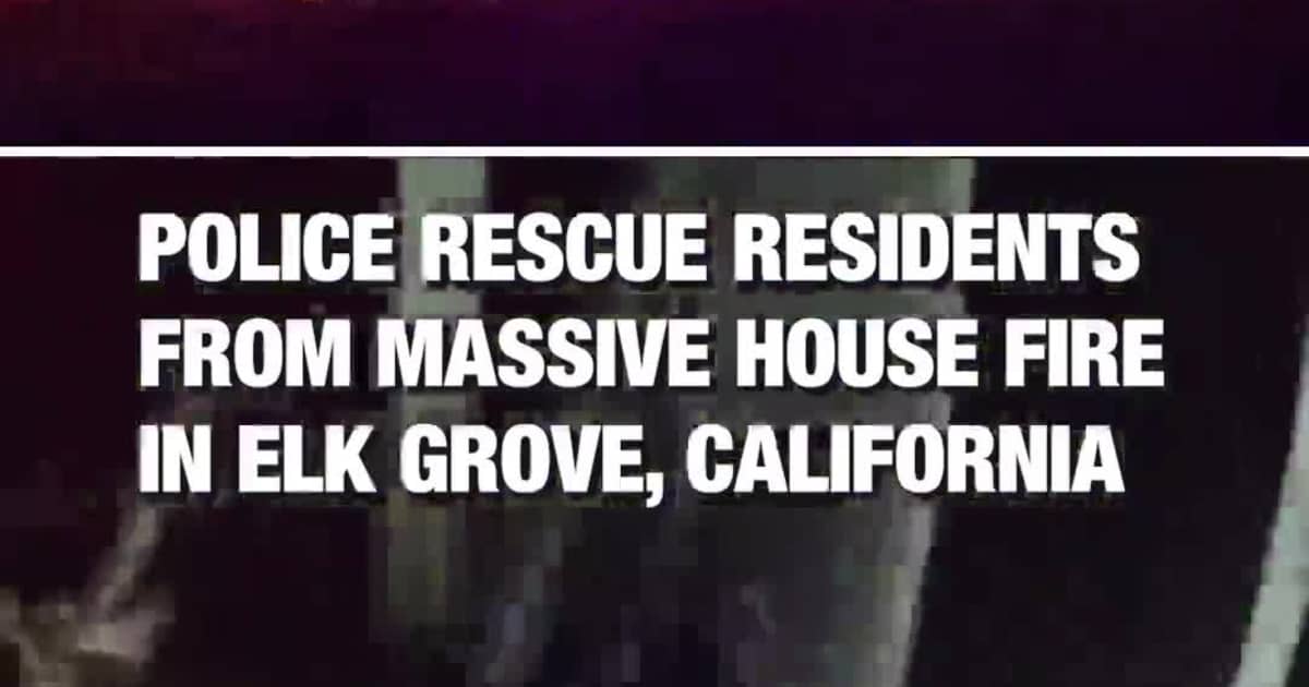 Police Rescue Residents From Massive House Fire in Elk Grove, California
