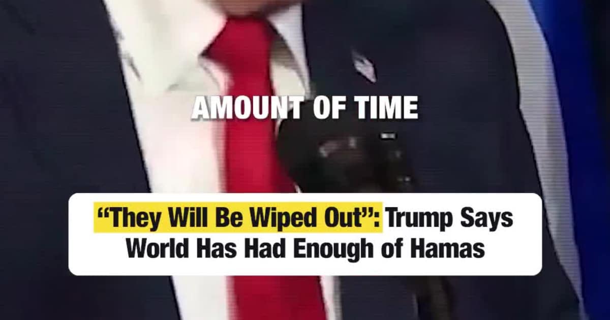Trump Issues Stark Warning: If Hamas Won’t Disarm, Global Forces Will “Wipe Them Out”