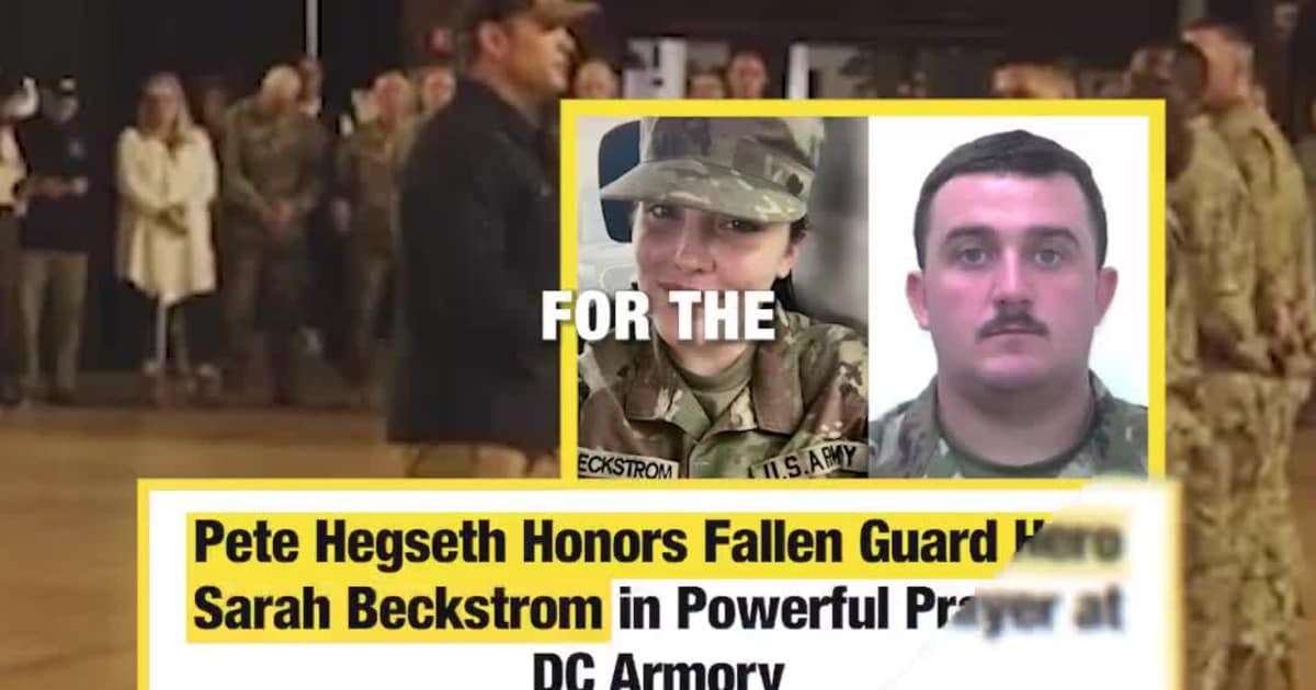 Pete Hegseth Honors Fallen Guard Hero Beckstrom in Powerful Prayer at DC Armory