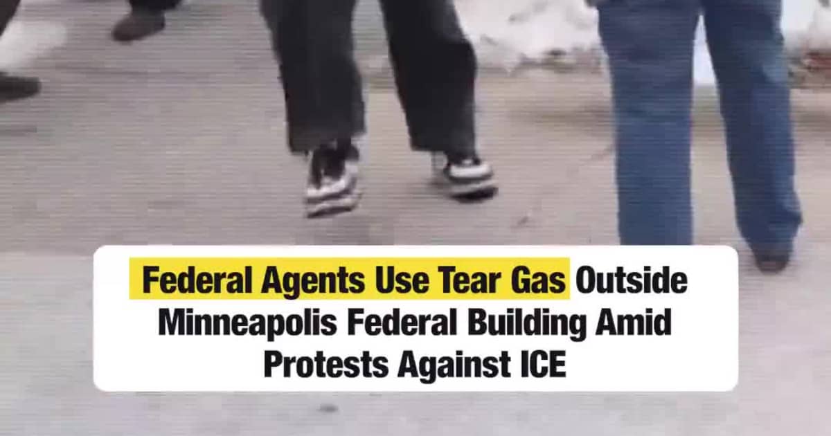 Federal Agents Use Tear Gas Outside Minneapolis Federal Building Amid Protests Against ICE
