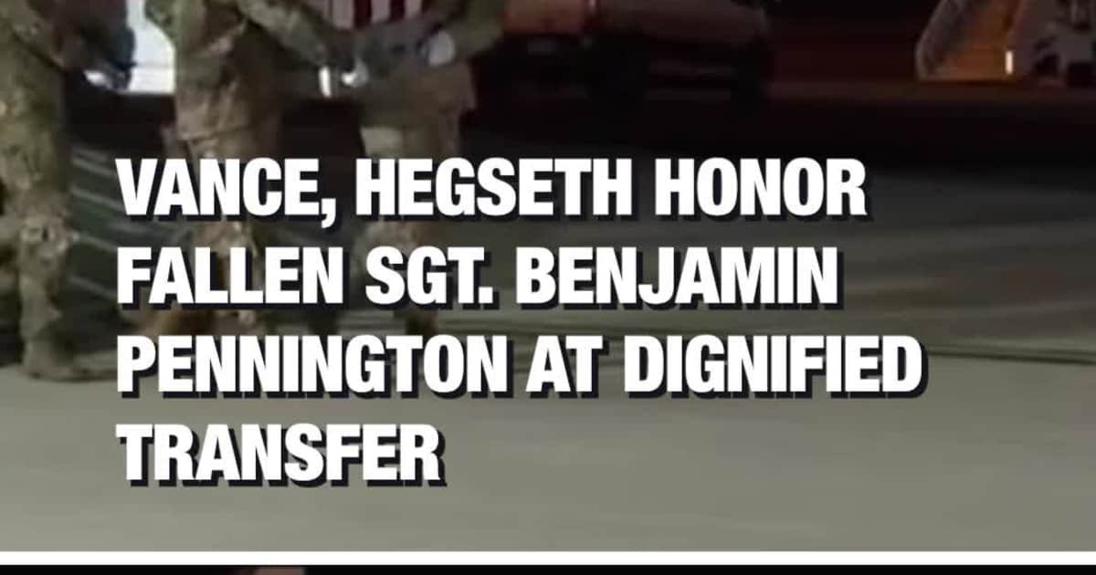 Vance, Hegseth Honor Fallen Sgt. Benjamin Pennington at Dignified Transfer