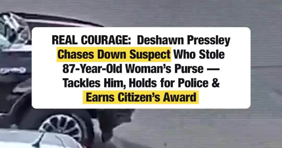 REAL COURAGE: Deshawn Pressley Chases Down Suspect Who Stole 87-Year-Old Woman’s Purse — Tackles Him, Holds for Police & Earns Citizen’s Award