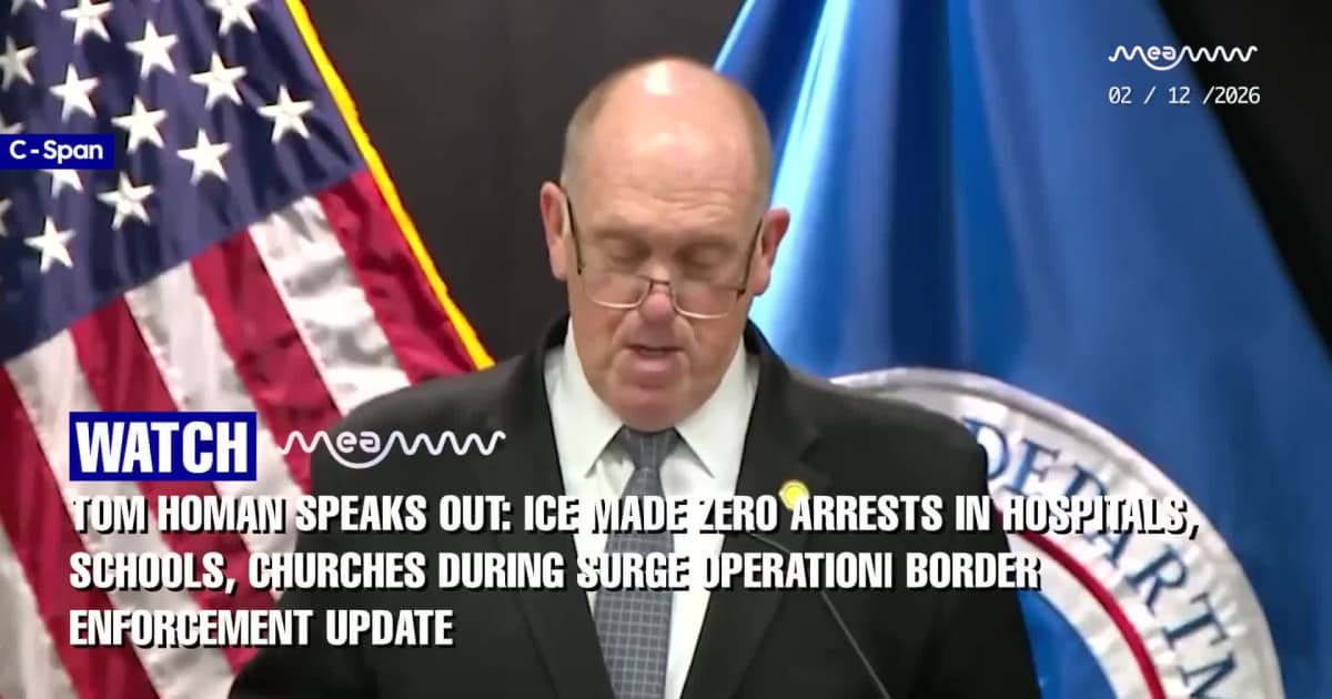 Tom Homan Speaks Out: ICE Made Zero Arrests in Hospitals, Schools, Churches During Surge Operation