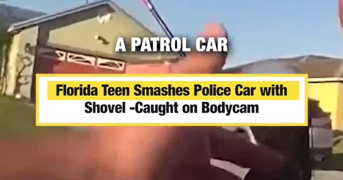Florida Teen Smashes Police Car with Shovel -Caught on Bodycam