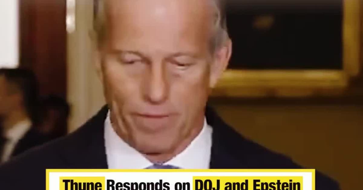 Thune Responds on DOJ and Epstein Files